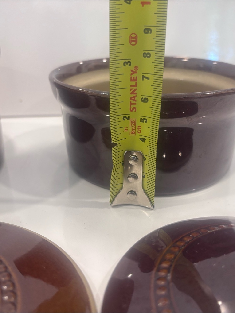 Set of 3 Pearsons of Chesterfield Brown Glazed Stoneware Lidded Casserole Dishes - Picture 9 of 11
